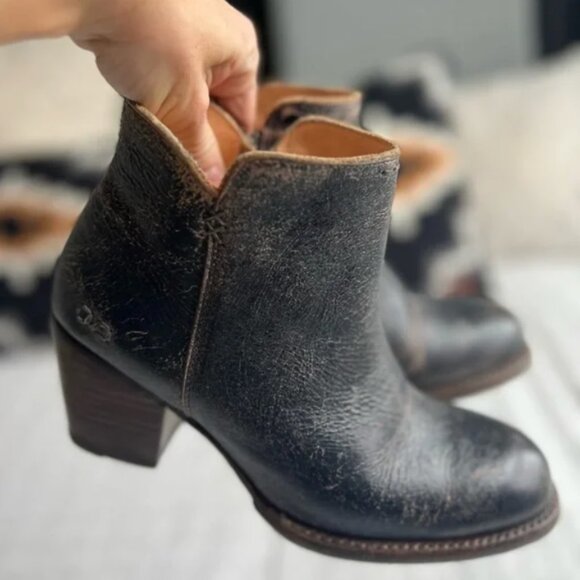 Cobbler Ankle Booties Genuine Natural Leather Handmade Distressed - Picture 2 of 15